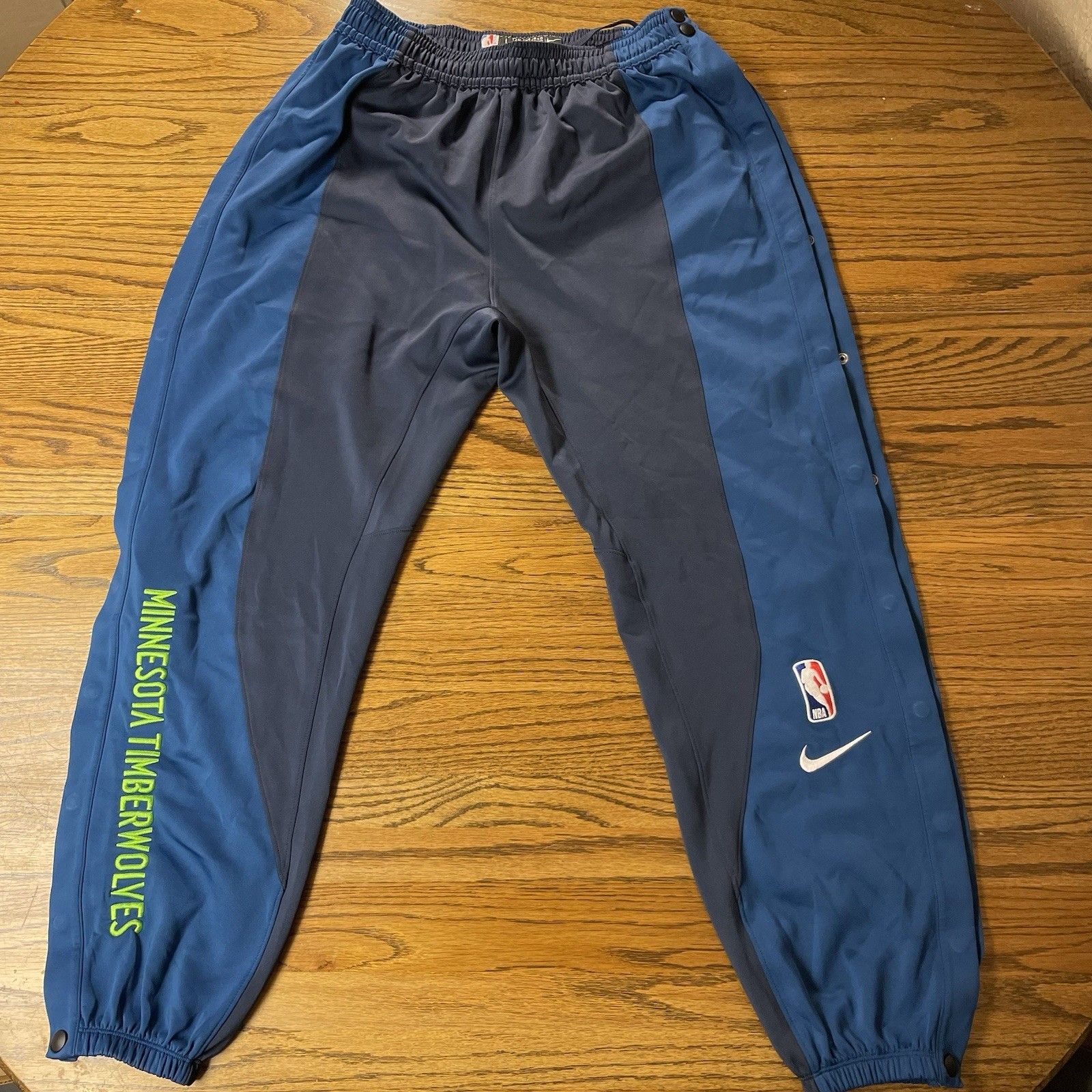 Anthony Edwards Game Worn Used Nike Tear-Off Pre Game Pants Size Xl Blue